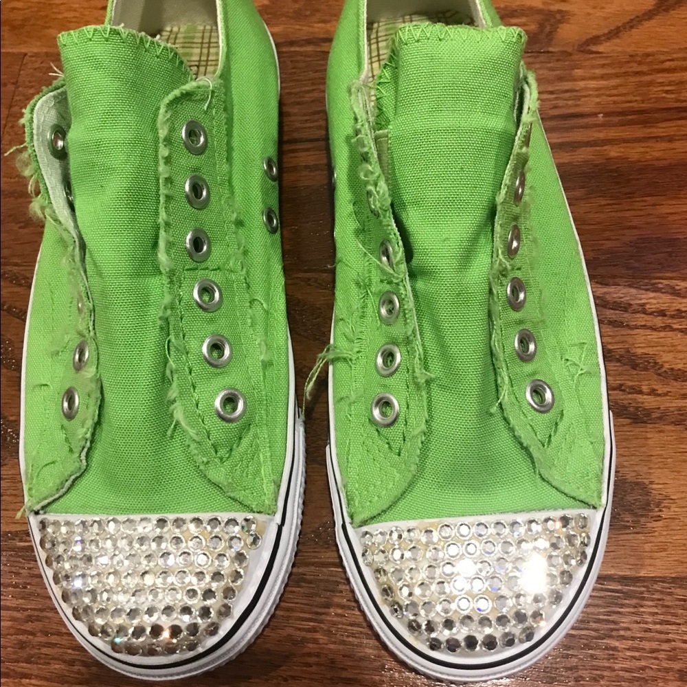 Swarovski stoned laceless sneakers